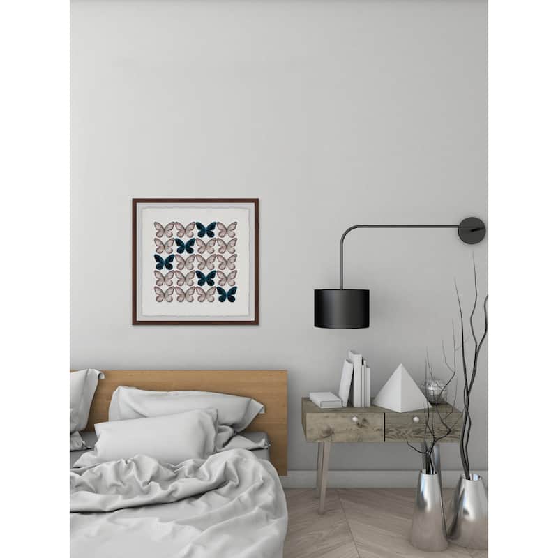 'Butterfly Pattern' Framed Painting Print - Multi-Color