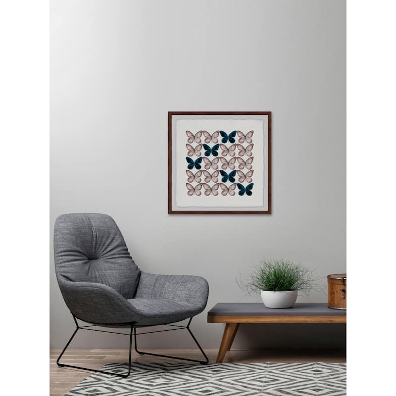 'Butterfly Pattern' Framed Painting Print - Multi-Color