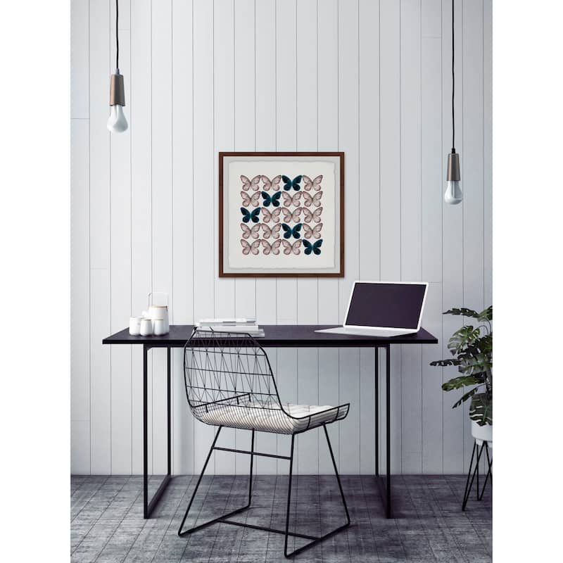 'Butterfly Pattern' Framed Painting Print - Multi-Color