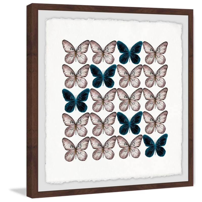 'Butterfly Pattern' Framed Painting Print - Multi-Color