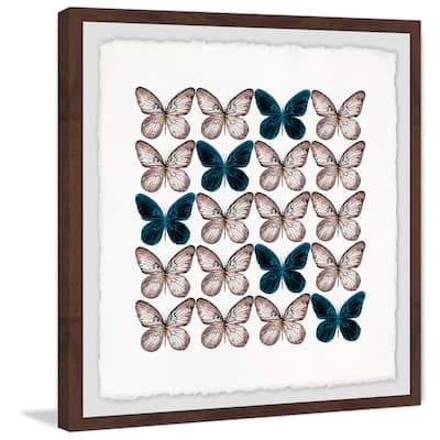 'Butterfly Pattern' Framed Painting Print - Multi-Color