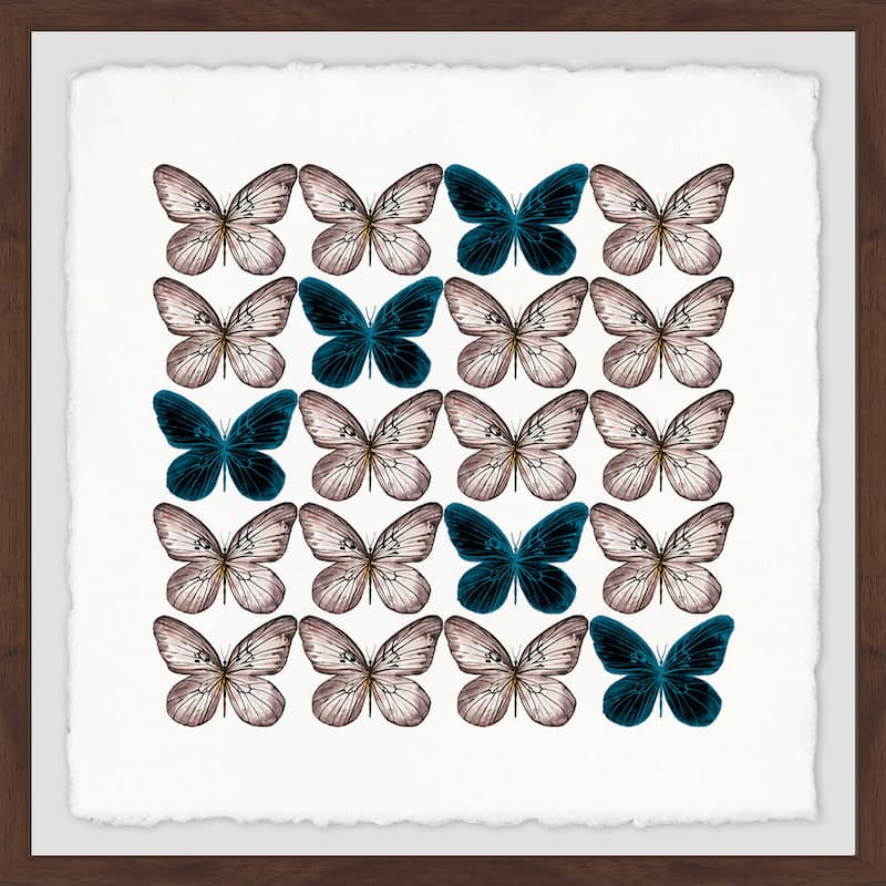 'Butterfly Pattern' Framed Painting Print - Multi-Color