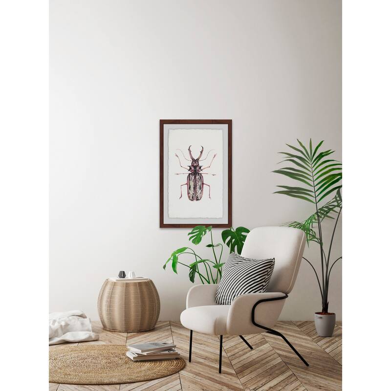 'Artsy Insect' Framed Painting Print - Multi-Color