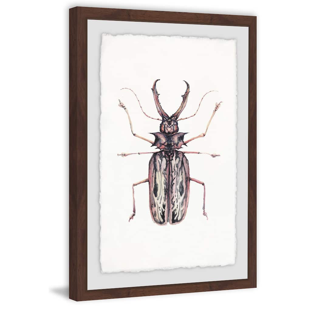 'Artsy Insect' Framed Painting Print - Multi-Color