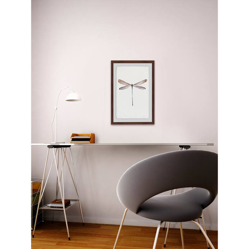 'Tall Dragonfly' Framed Painting Print - Multi-Color