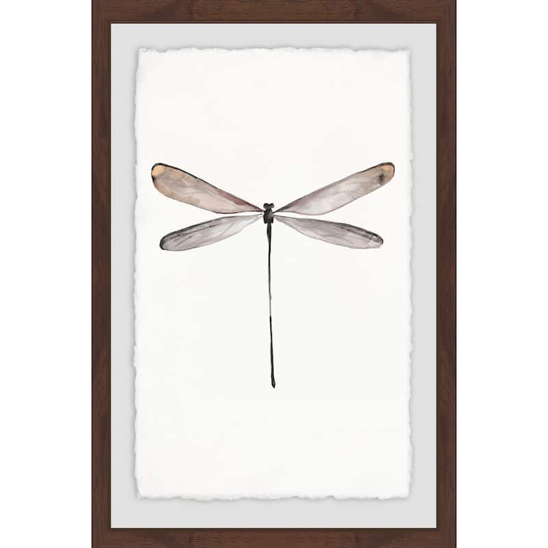 'Tall Dragonfly' Framed Painting Print - Multi-Color