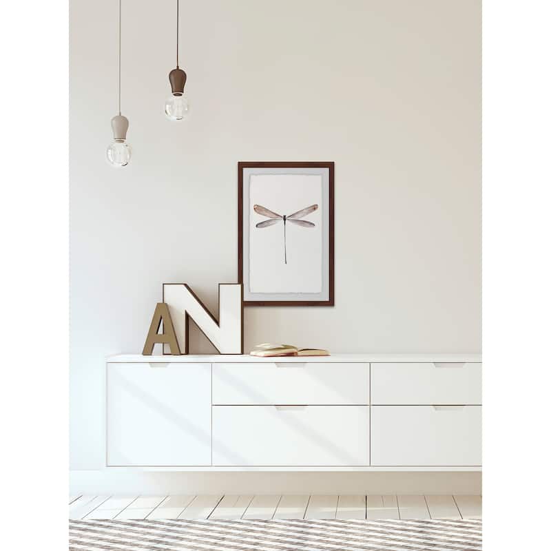 'Tall Dragonfly' Framed Painting Print - Multi-Color