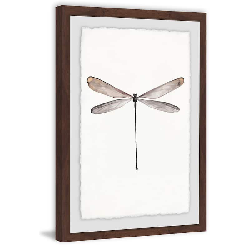 'Tall Dragonfly' Framed Painting Print - Multi-Color