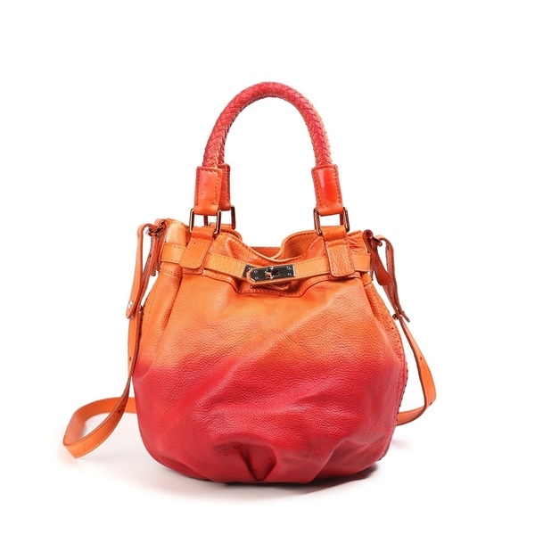 Shop Old Trend Pumpkin Leather Bucket Tote Bag - On Sale - Free Shipping Today - Overstock ...