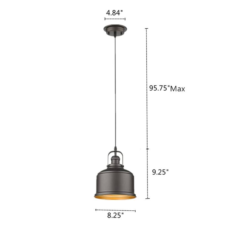 Transitional 1-light Oil Rubbed Bronze Pendant