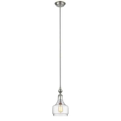 Chloe Transitional 1-light Brushed Nickel Pendant - Silver