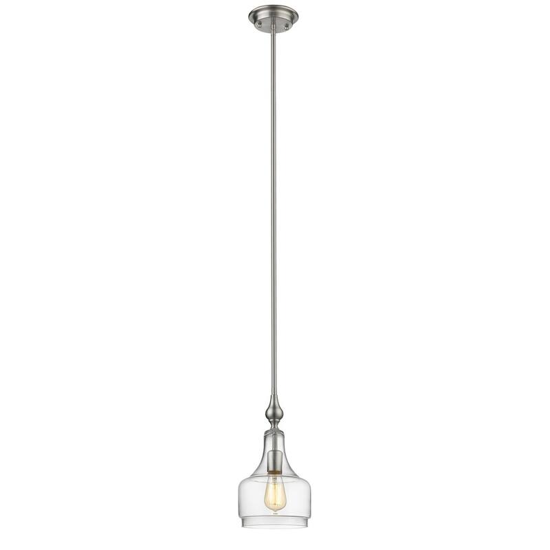 Chloe Transitional 1-light Brushed Nickel Pendant - Silver