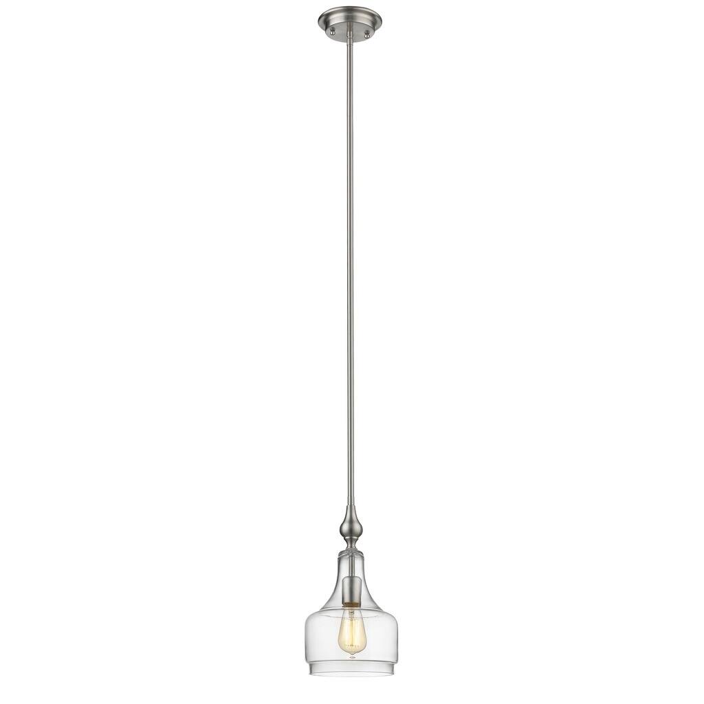 Chloe Transitional 1-light Brushed Nickel Pendant - Silver