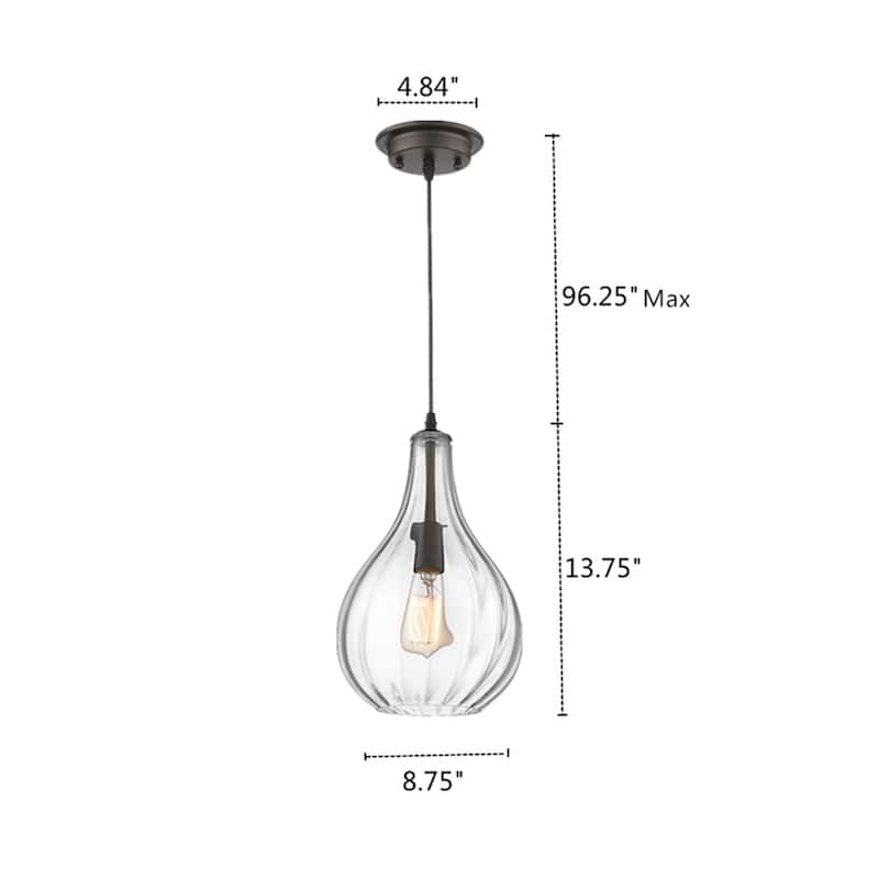 Transitional 1-light Oil Rubbed Bronze Pendant