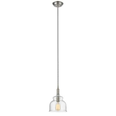 Transitional 1-light Brushed Nickel Pendant