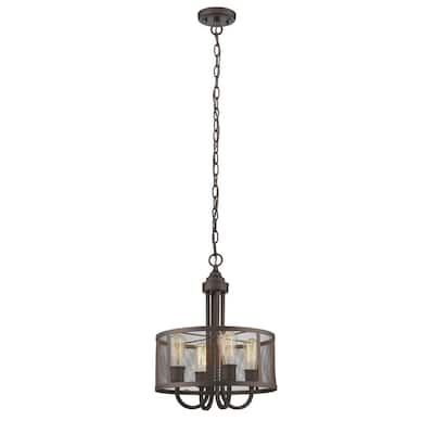 Transitional 4-light Oil Rubbed Bronze Pendant