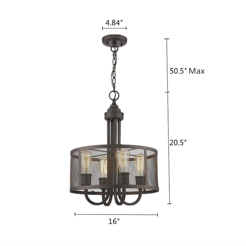 Transitional 4-light Oil Rubbed Bronze Pendant