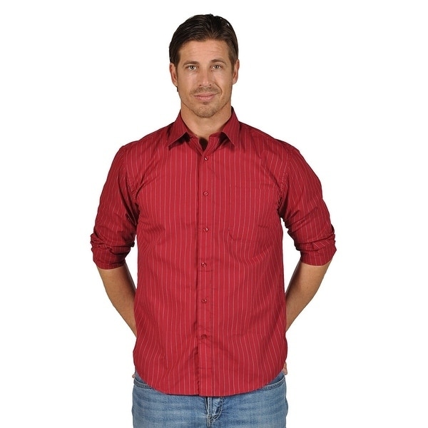 mens burgundy striped dress shirt