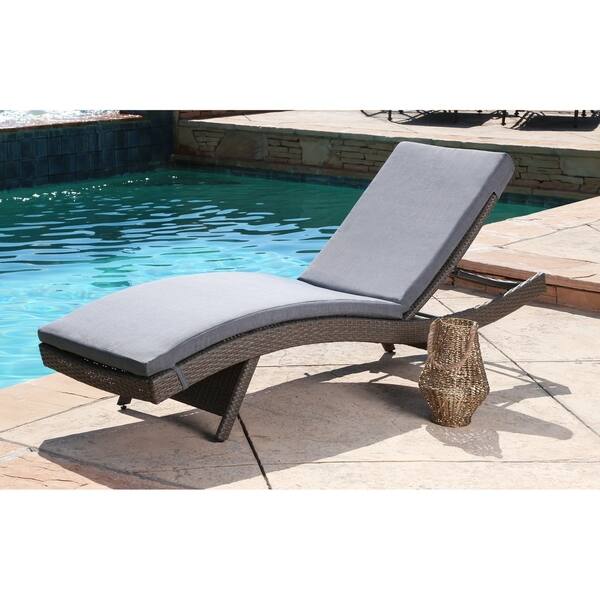 Abbyson Outdoor Palermo Wicker Adjustable Patio Chaise with Cushion ...