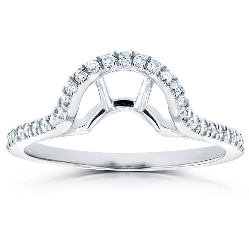 Annello by Kobelli 14k Gold 1/4ct TDW Diamond Notched Basket Curve Wedding Band