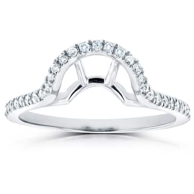 Annello by Kobelli 14k Gold 1/4ct TDW Diamond Notched Basket Curve Wedding Band