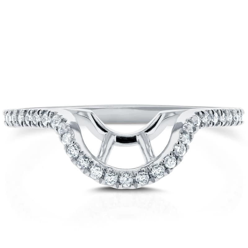 Annello by Kobelli 14k Gold 1/4ct TDW Diamond Notched Basket Curve Wedding Band