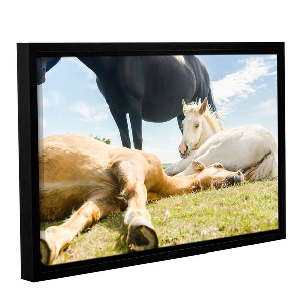 Andrew Lever's 'Three Horses Ways' Gallery Wrapped Floater-framed Canvas