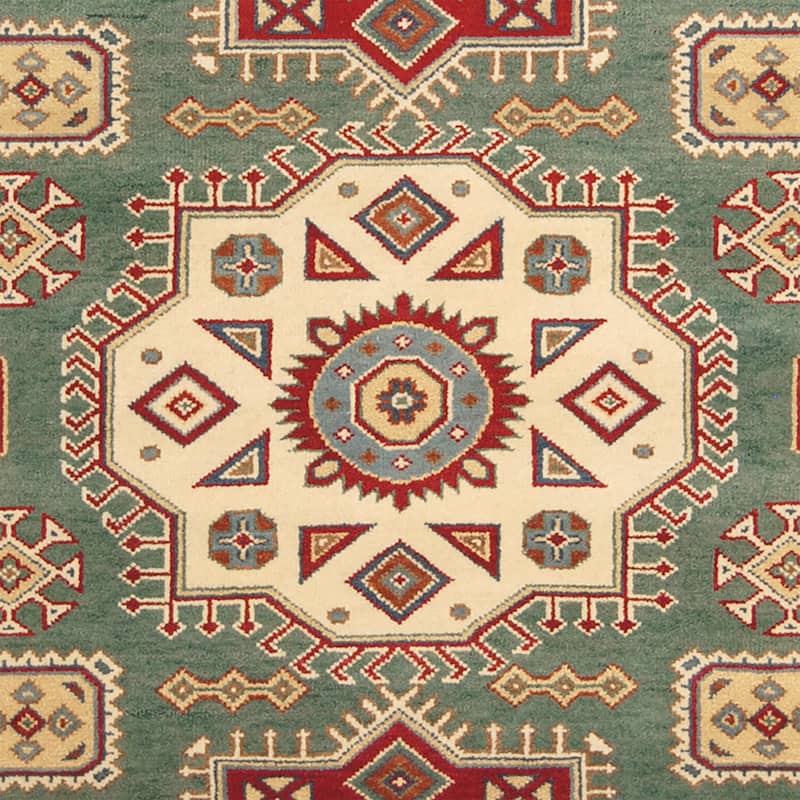 Handmade Kazak Wool Rug (India) - 6' x 9'