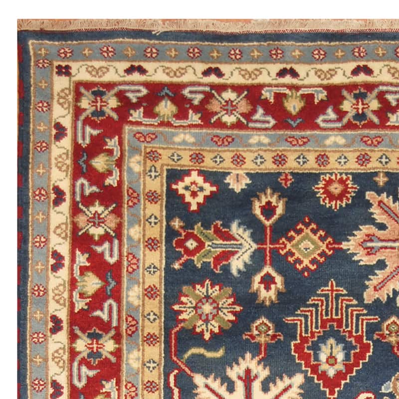 Handmade Kazak Wool Rug (India) - 6' x 9'