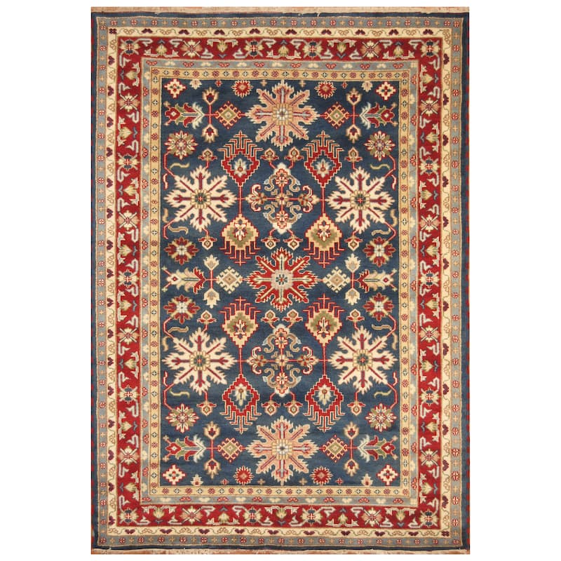 Handmade Kazak Wool Rug (India) - 6' x 9'