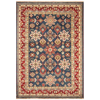 Handmade Kazak Wool Rug (India) - 6' x 9'