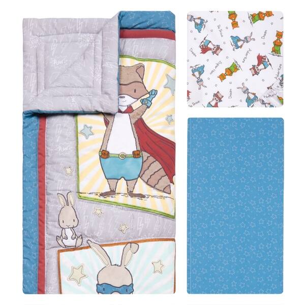 Shop Trend Lab Superheroes 3 Piece Crib Bedding Set Overstock