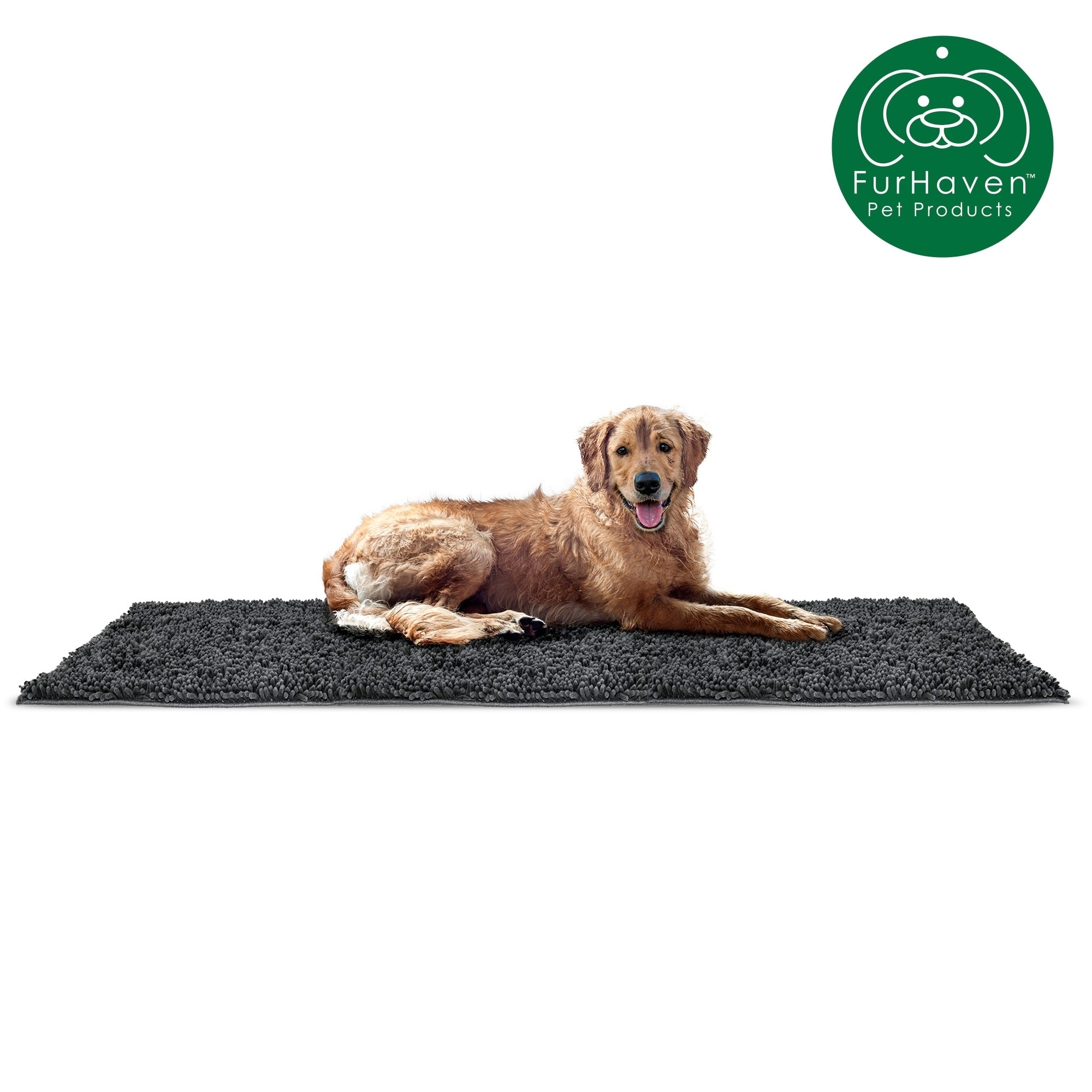 FurHaven Pet Dog Mat  Muddy Paws Ultra Absorbent Towel & Shammy Rug Jumbo  Plus In Charcoal Gray (As Is Item) - Bed Bath & Beyond - 30733163