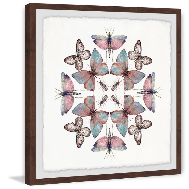 'Concentric Bugs' Framed Painting Print - Multi-Color