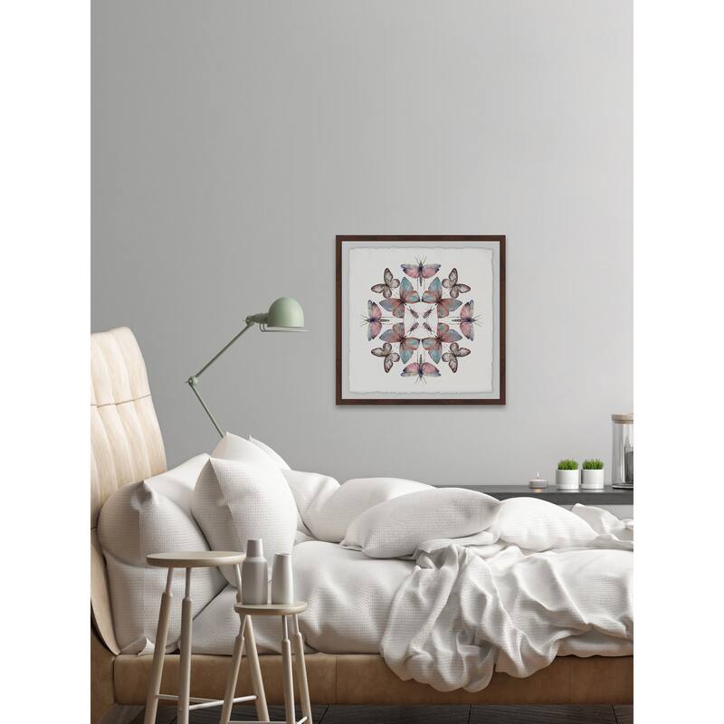 'Concentric Bugs' Framed Painting Print - Multi-Color