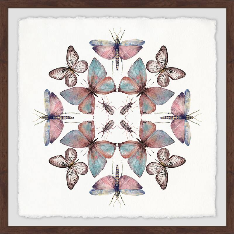 'Concentric Bugs' Framed Painting Print - Multi-Color