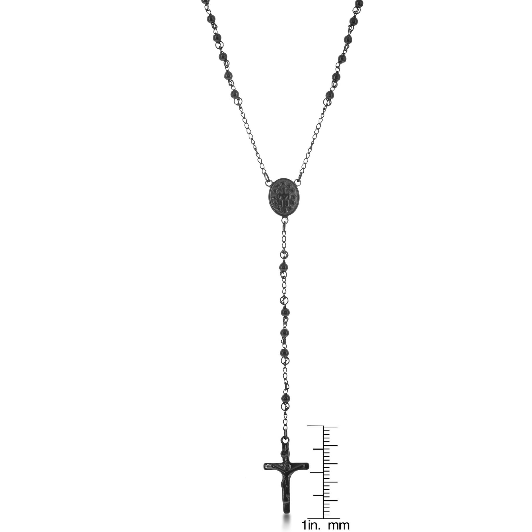 Stainless Steel Rosary Necklace with 4mm Beads