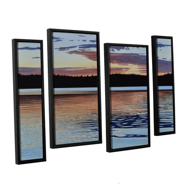 Ken Kirsh's 'Graham Lake ' 4 Piece Floater Framed Canvas Staggered Set