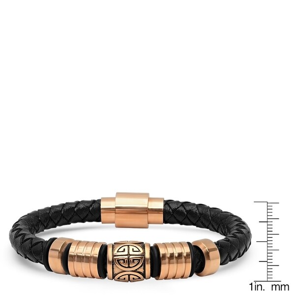 mens gold braided bracelet