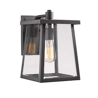 Transitional 1-light Textured Black Outdoor Wall Sconce