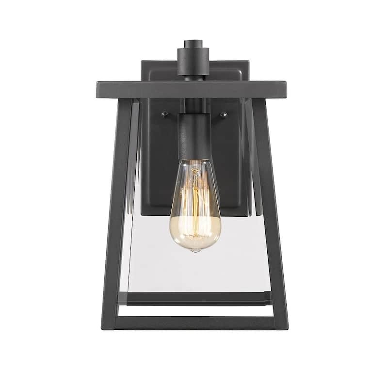 Transitional 1-light Textured Black Outdoor Wall Sconce
