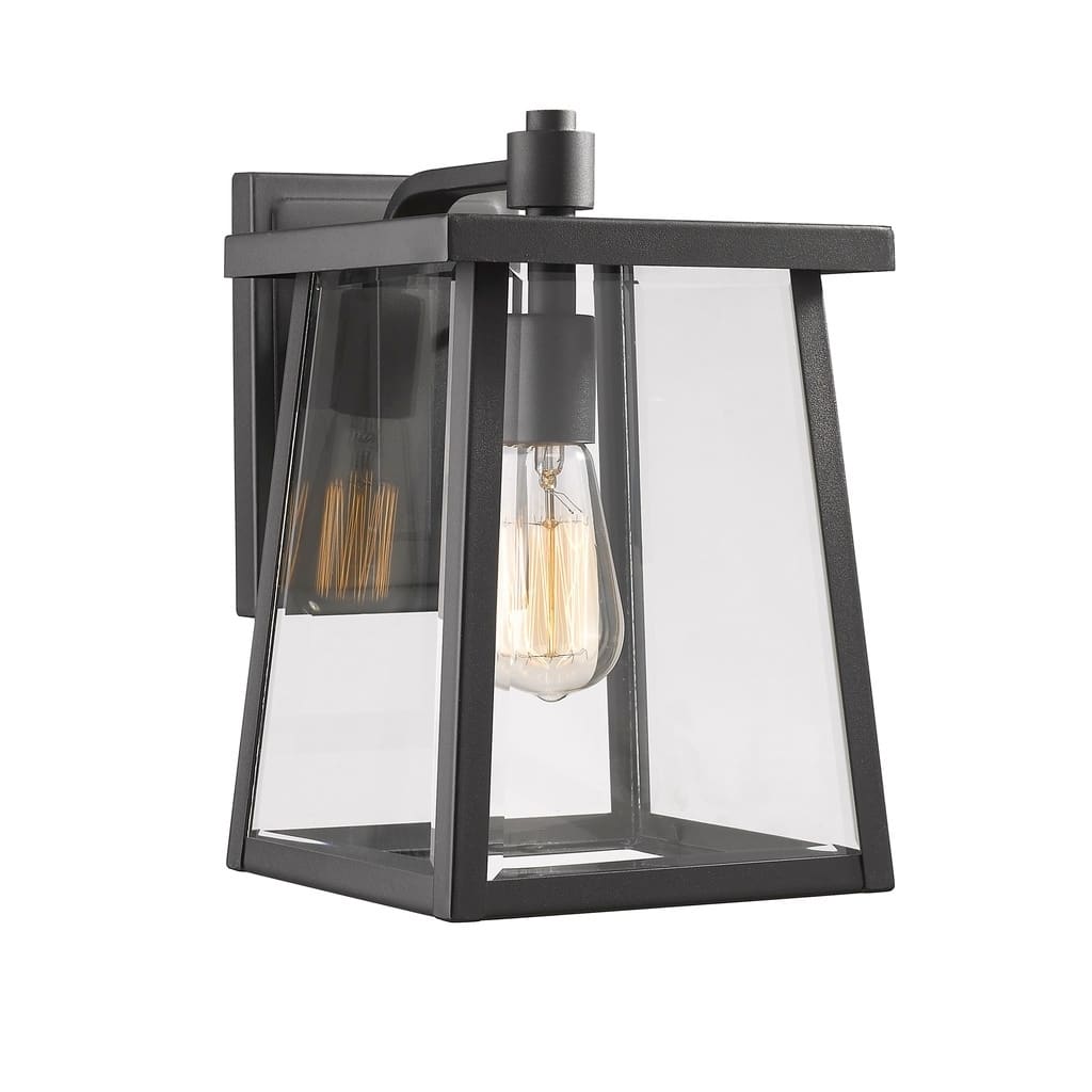 Transitional 1-light Textured Black Outdoor Wall Sconce