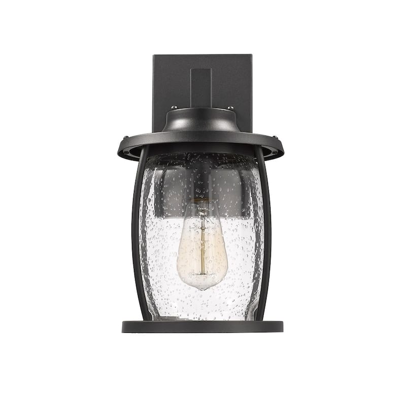 Transitional 1-light Textured Black Outdoor Wall Sconce