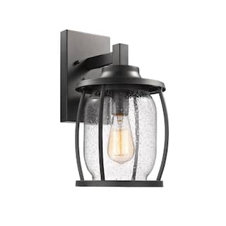 Transitional 1-light Textured Black Outdoor Wall Sconce