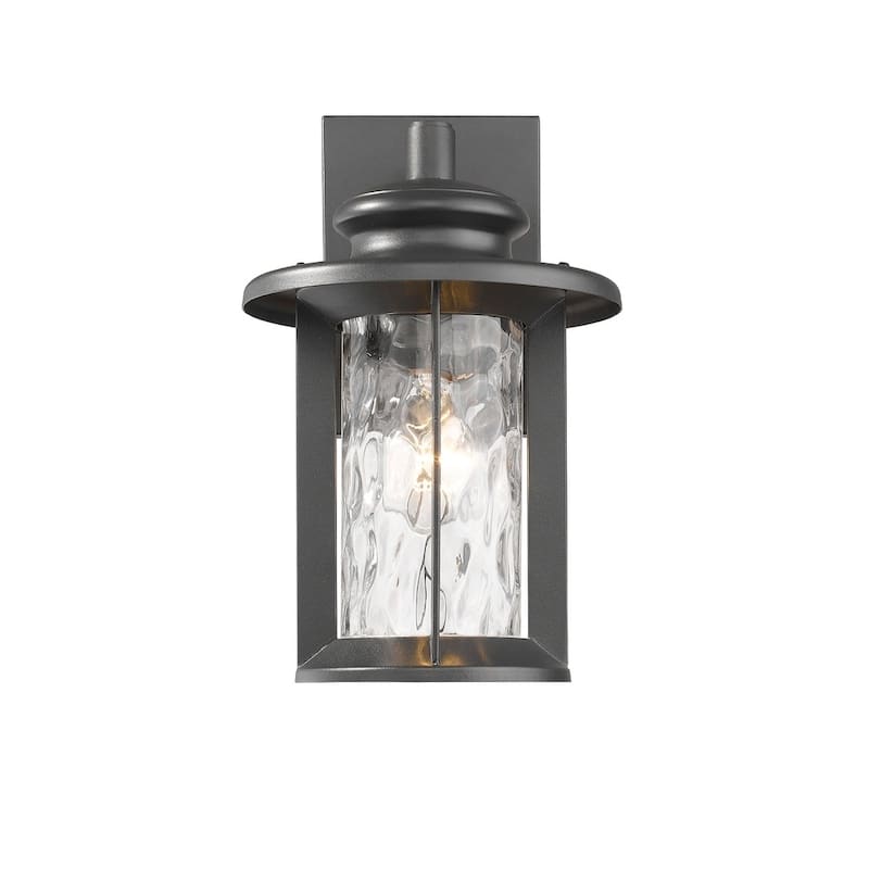 Transitional 1-light Textured Black Outdoor Wall Sconce