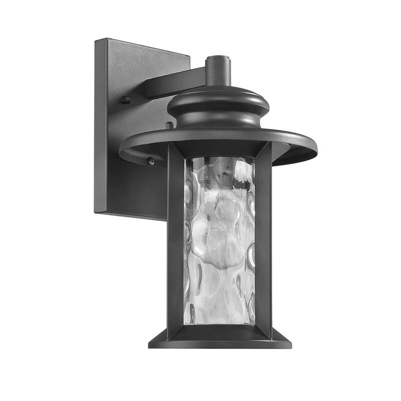 Transitional 1-light Textured Black Outdoor Wall Sconce