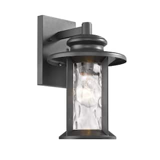 Transitional 1-light Textured Black Outdoor Wall Sconce