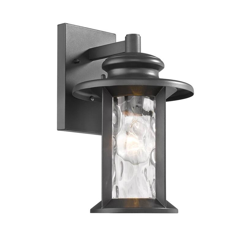 Transitional 1-light Textured Black Outdoor Wall Sconce