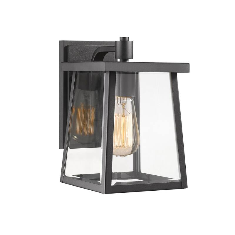 Transitional 1-light Textured Black Outdoor Wall Sconce