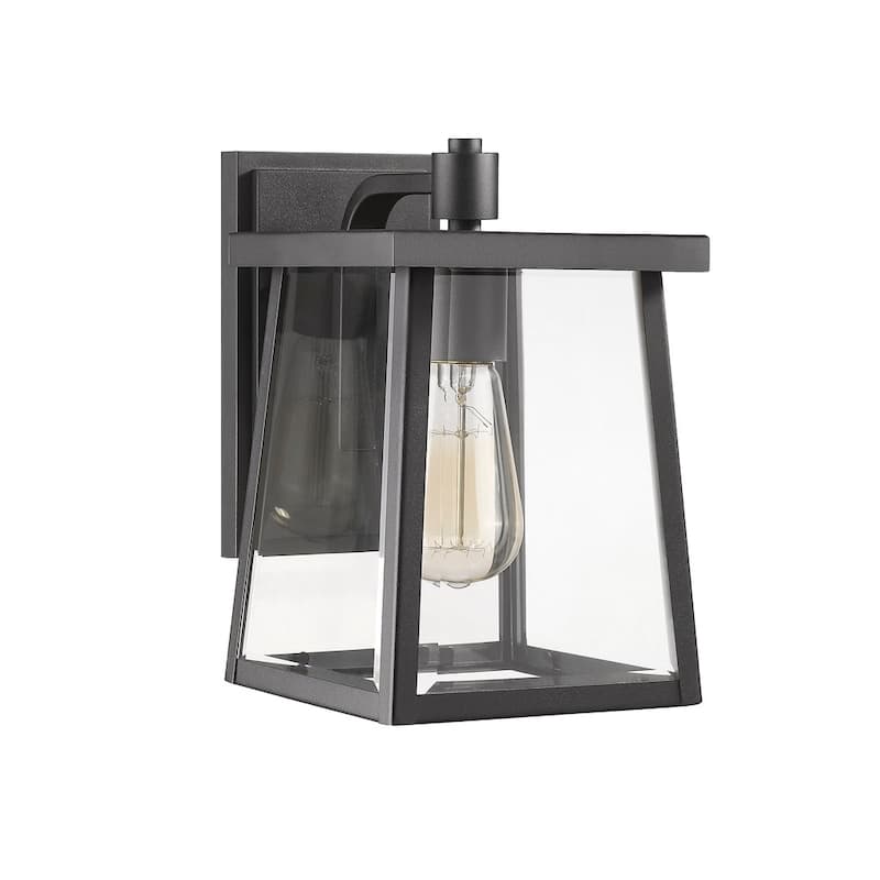 Transitional 1-light Textured Black Outdoor Wall Sconce